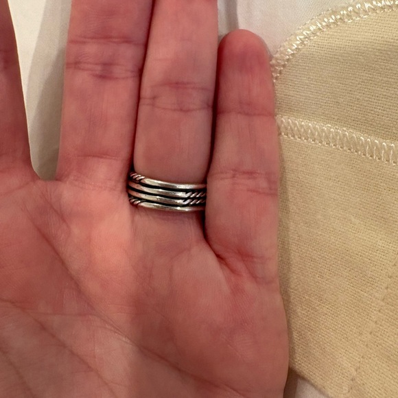 David Yurman Silver Gold X Crossover Ring - Picture 7 of 7